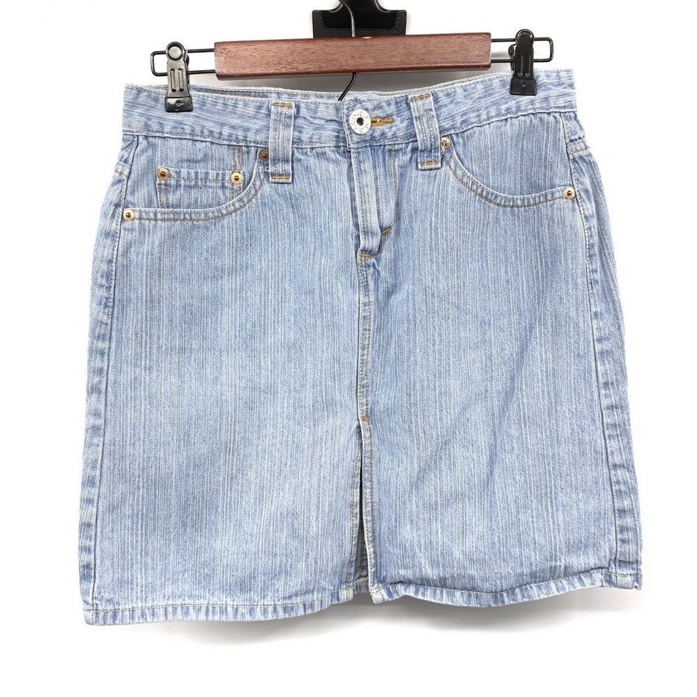 Levi's Light Blue Jean 518 Superlow Denim Skirt - Picture 1 of 8